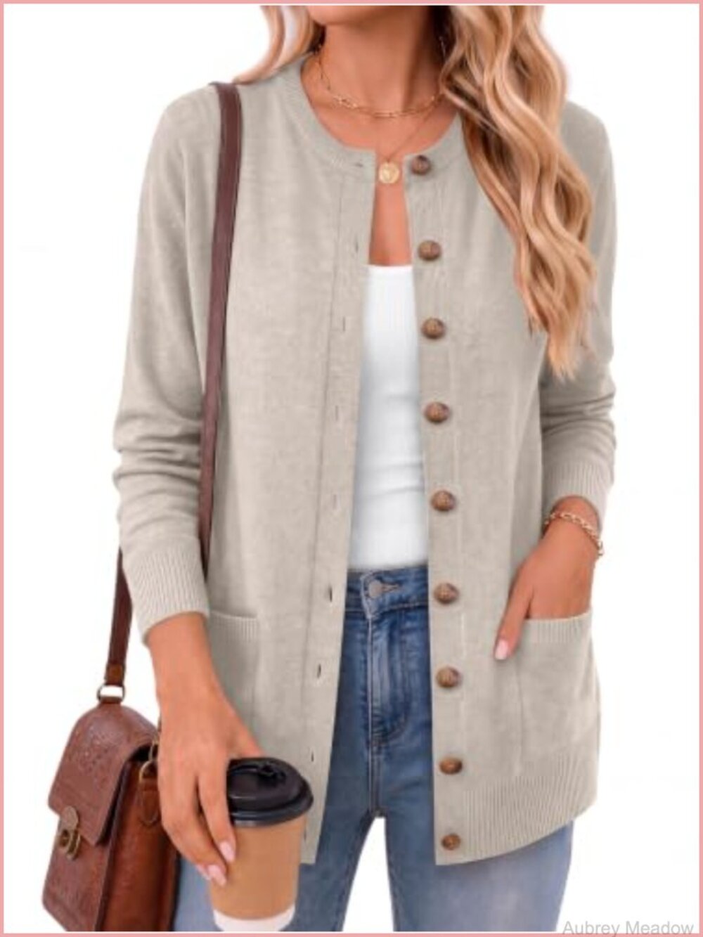 Womens Cardigan Sweater Button Up Knit Cardigans Long Sleeve Casual Fall